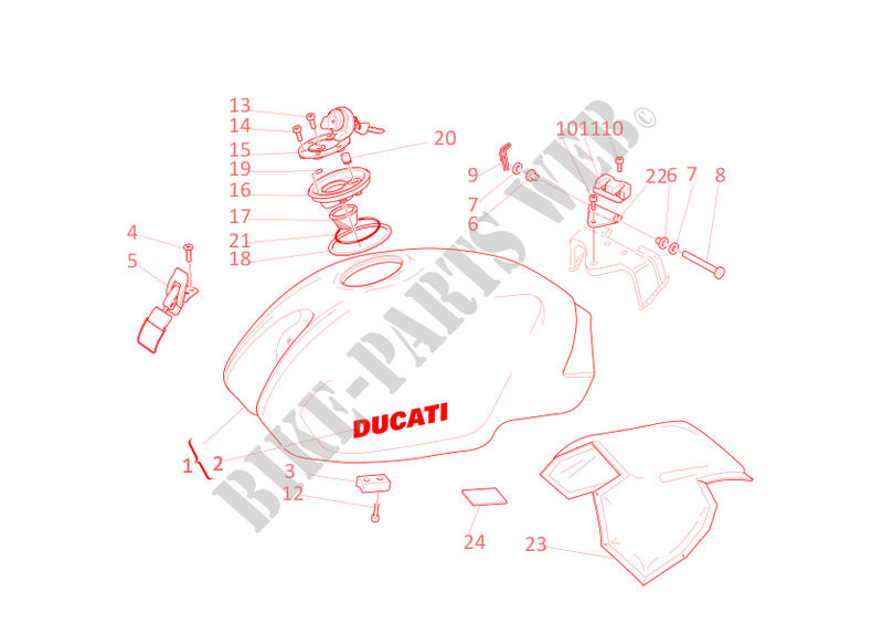 RESERVOIR D'ESSENCE pour Ducati Monster 800 S 2003