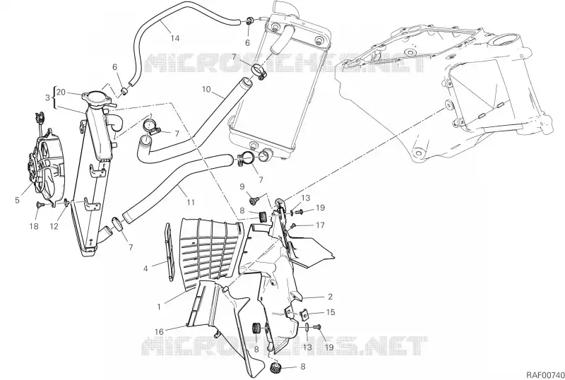 RADIATEUR D'EAU DROIT Ducati Moto Multistrada 2024 Multistrada V4 Rally Radar  Multistrada V4 Rally Radar