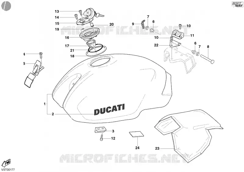 RESERVOIR D'ESSENCE Ducati Moto Monster 2003 Monster 1000  Monster 1000