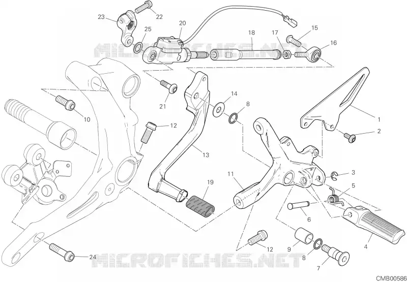 REPOSE PIEDS GAUCHE - SELECTEUR Ducati Moto Streetfighter 2024 Streetfighter V2  Streetfighter V2