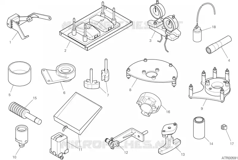 OUTILS SPECIAUX POUR MAINTENANCE (MOTEUR) Ducati Moto Superbike 2024 Panigale V4 SP2  Panigale V4 SP2