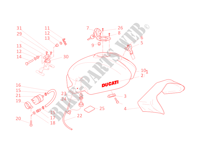 RESERVOIR D'ESSENCE pour Ducati Monster 400 2002