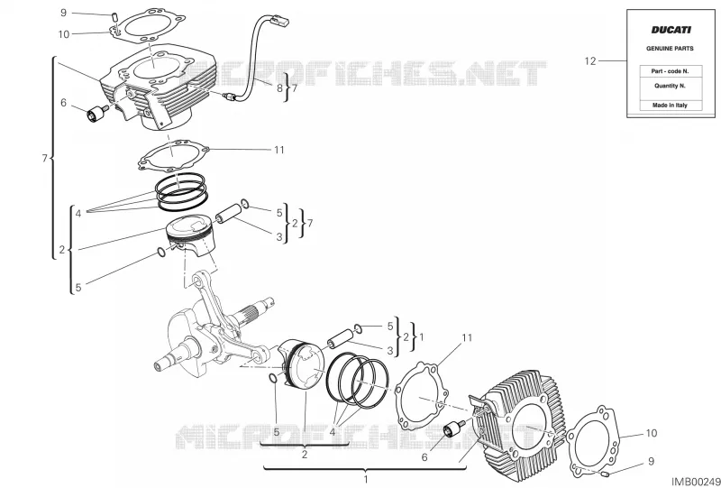 CYLINDRES - PISTONS Ducati Moto Scrambler 2025 Scrambler 800 Icon Next-Gen  Scrambler 800 Icon Next-Gen