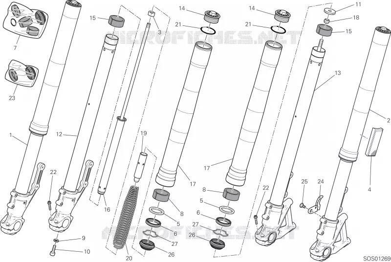 FOURCHE AVANT Ducati Moto Scrambler 2025 Scrambler 800 Icon Next-Gen  Scrambler 800 Icon Next-Gen