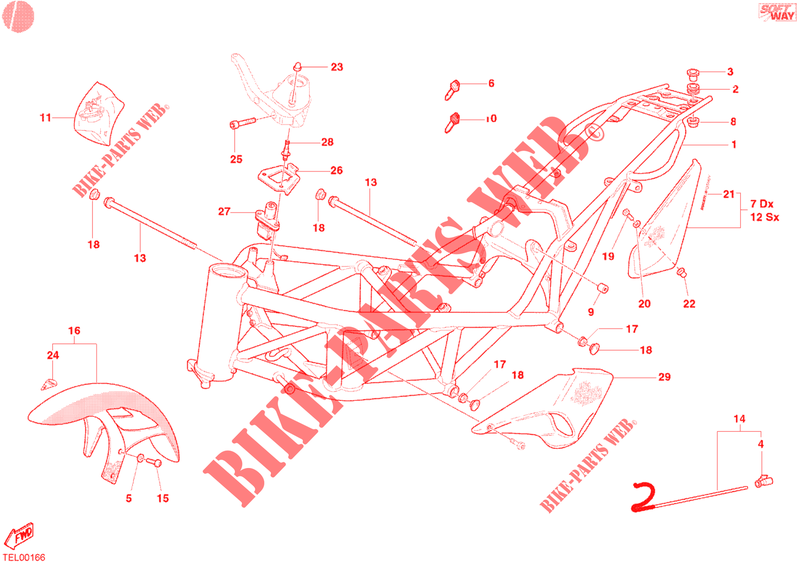 CADRE pour Ducati Monster S4 Fogarty 2002