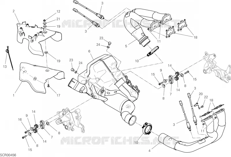 COLLECTEUR D'ECHAPPEMENT Ducati Moto Multistrada 2025 Multistrada V4 S Radar  Multistrada V4 S Radar