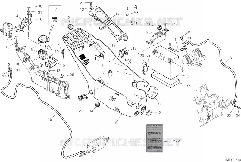 SUPPORT BATTERIE Ducati Moto Multistrada 2025 Multistrada V4 S Radar  Multistrada V4 S Radar
