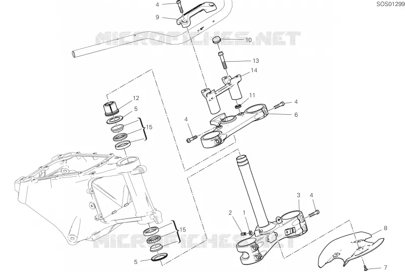 TE DE FOURCHE - COLONNE DE DIRECTION Ducati Moto Multistrada 2025 Multistrada V4 Pikes Peak  Multistrada V4 Pikes Peak