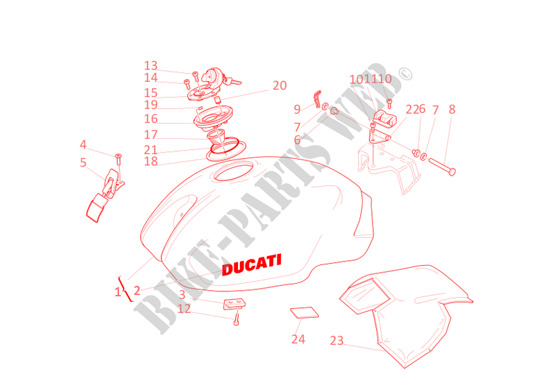RESERVOIR D'ESSENCE pour Ducati Monster 750 IE 2002