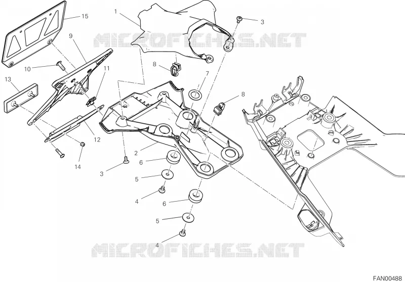 SUPPORT DE PLAQUE D'IMMATRICULATION Ducati Moto Multistrada 2025 MULTISTRADA V2 S TRAVEL  MULTISTRADA V2 S TRAVEL
