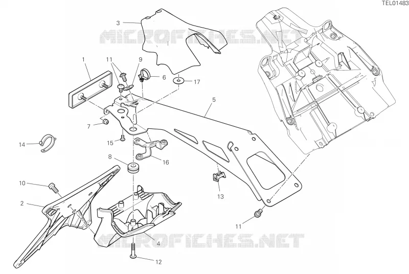 SUPPORT DE PLAQUE D'IMMATRICULATION Ducati Moto Monster 2025 Monster SP  Monster SP