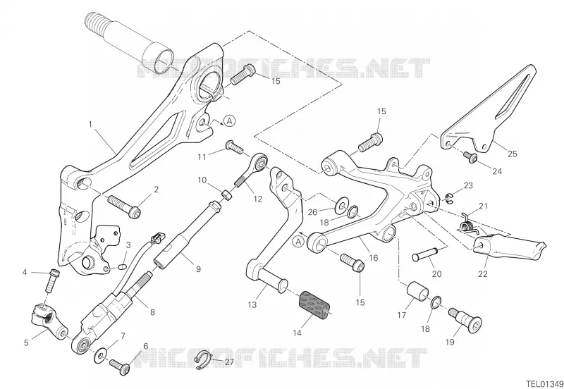 REPOSE PIEDS GAUCHE - SELECTEUR Ducati Moto Streetfighter 2025 Streetfighter V4  Streetfighter V4
