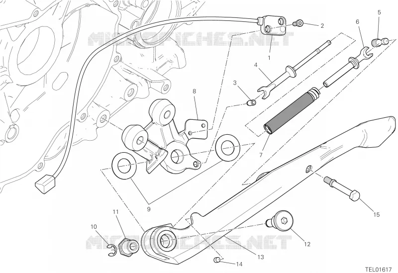 Axe Béquille Latérale Sifam Pour Ducati – Ø25,8/21,7 Mm, Longueur 95 Mm – Compatible LEV903, Modèles Mono Bras