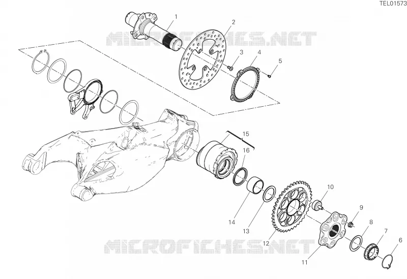 PIVOT ROUE ARRIERE Ducati Moto Streetfighter 2025 Streetfighter V2  Streetfighter V2