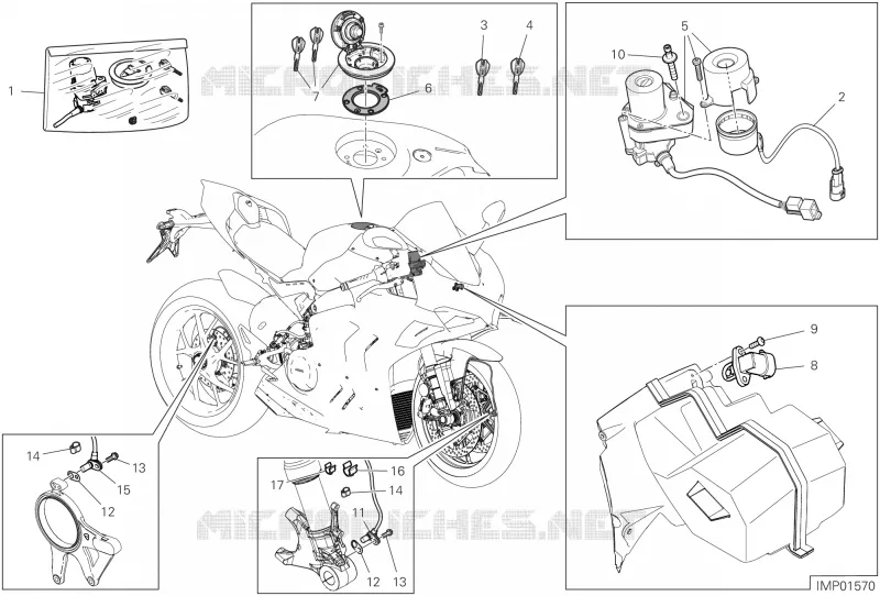 PIECES ELECTRIQUES Ducati Moto Superbike 2024 Panigale V4 R  Panigale V4 R