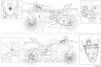 ETIQUETTE AVERTISSEMENT pour Ducati PANIGALE V2 BULEGA 2023 WORLD CHAMPION REPLICA 2025